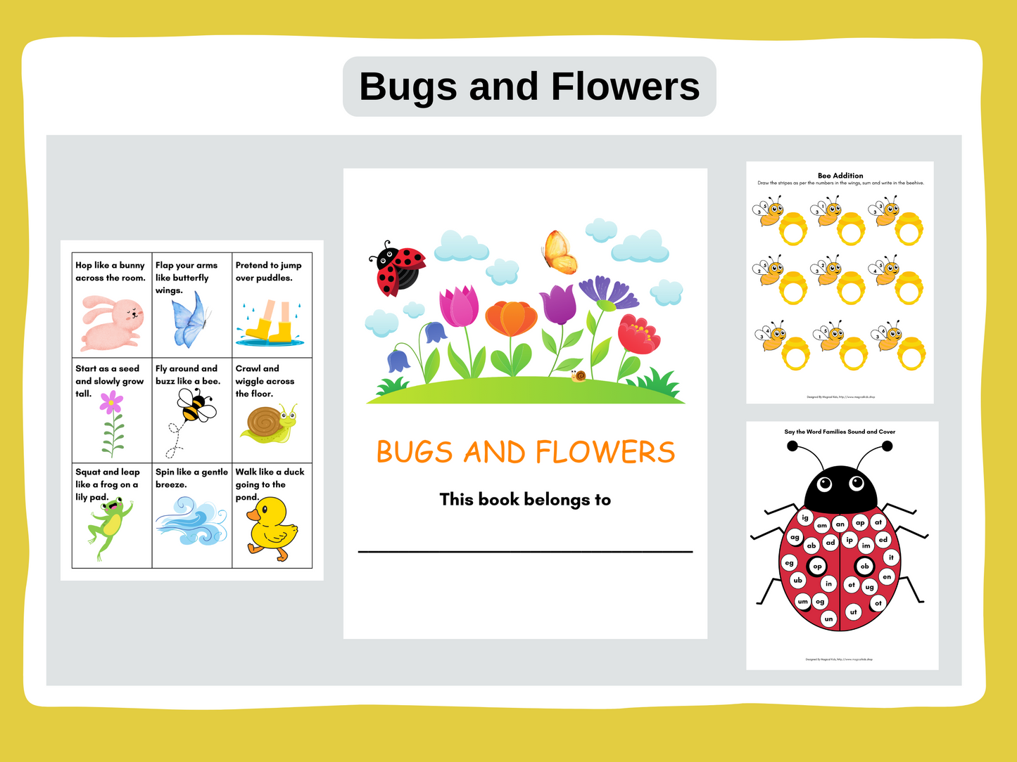 Bugs and Flower Monthly Themed Book