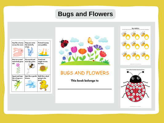 Bugs and Flower Monthly Themed Book