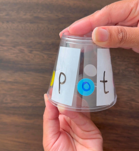 Fun & Simple DIY CVC Phonics Spinner Using Cups!