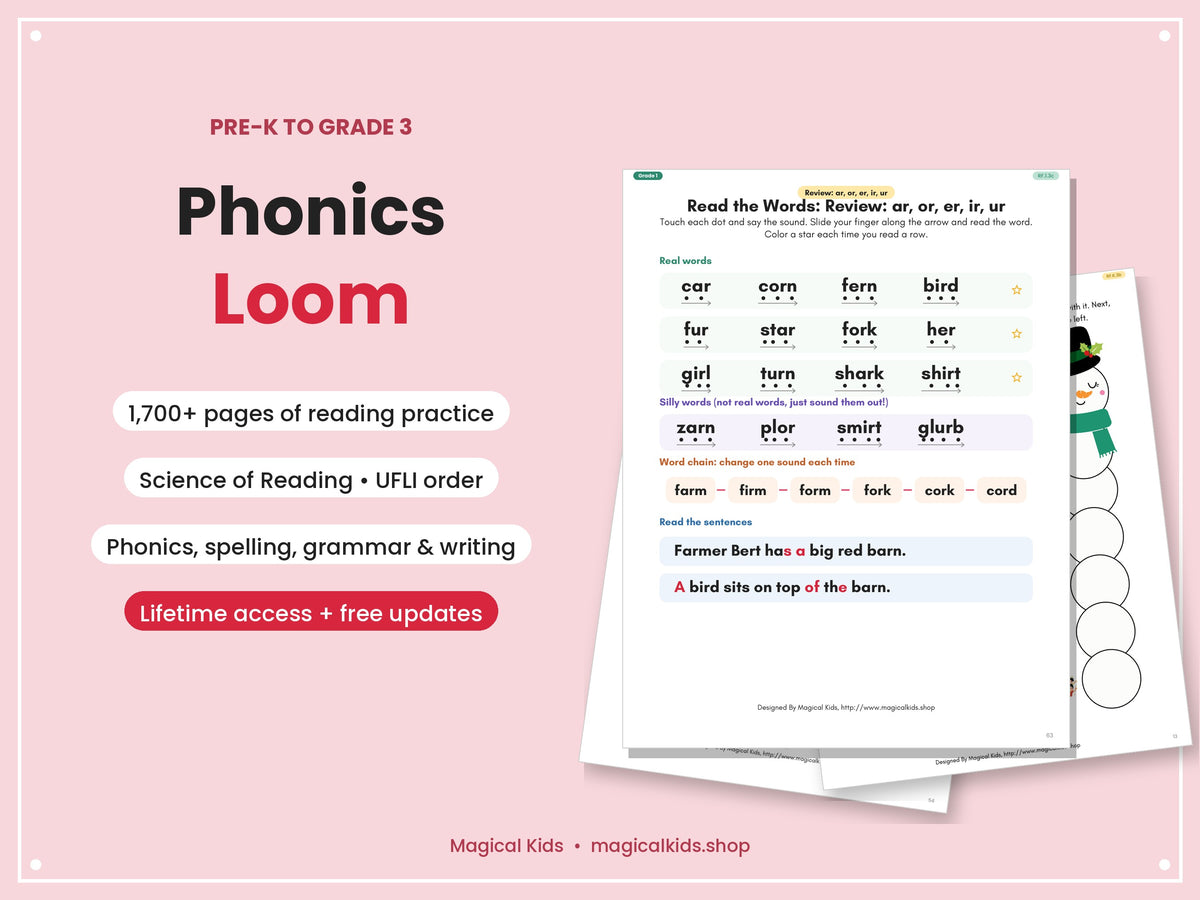 Phonics Loom – Complete Science of Reading Phonics Bundle, Pre-K to Grade 3 (Lifetime Access)