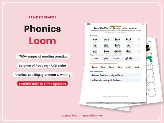 Phonics Loom – Complete Science of Reading Phonics Bundle, Pre-K to Grade 3 (Lifetime Access)