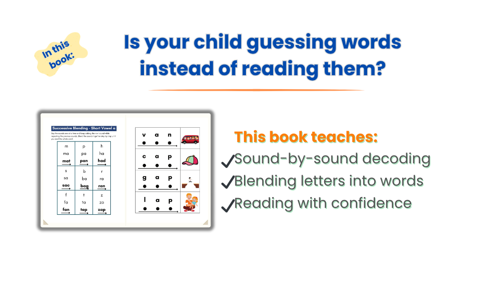 Phonics Activity Book Part 1 – Letter Sounds, CVC Words & Reading Skills | Ages 4–6