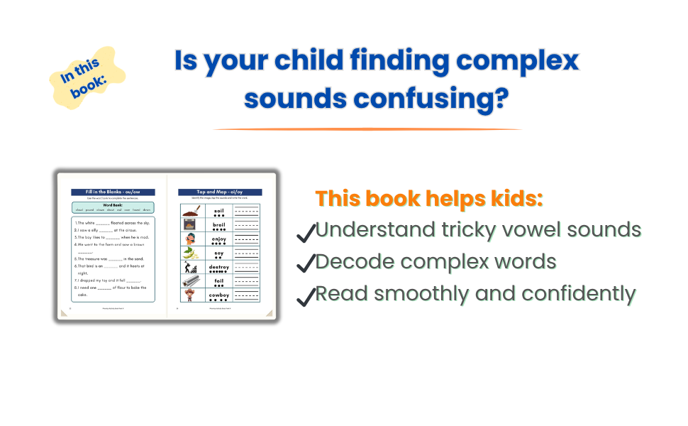 Phonics Activity Book Part 4 – Diphthongs & R-Controlled Vowels | Ages 5–7