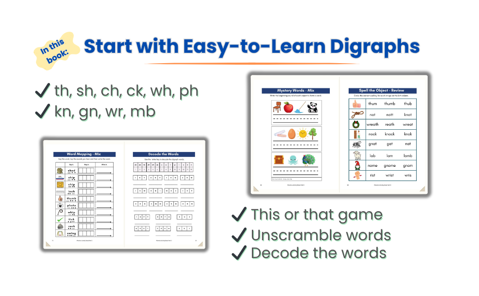 Phonics Activity Book Part 2 – Consonant Digraphs & Blends | Ages 4–6