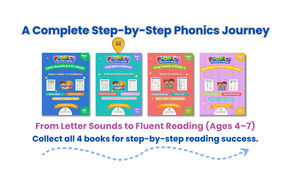 Phonics Activity Book Part 2 – Consonant Digraphs & Blends | Ages 4–6