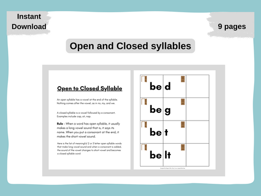 Open and Closed syllable