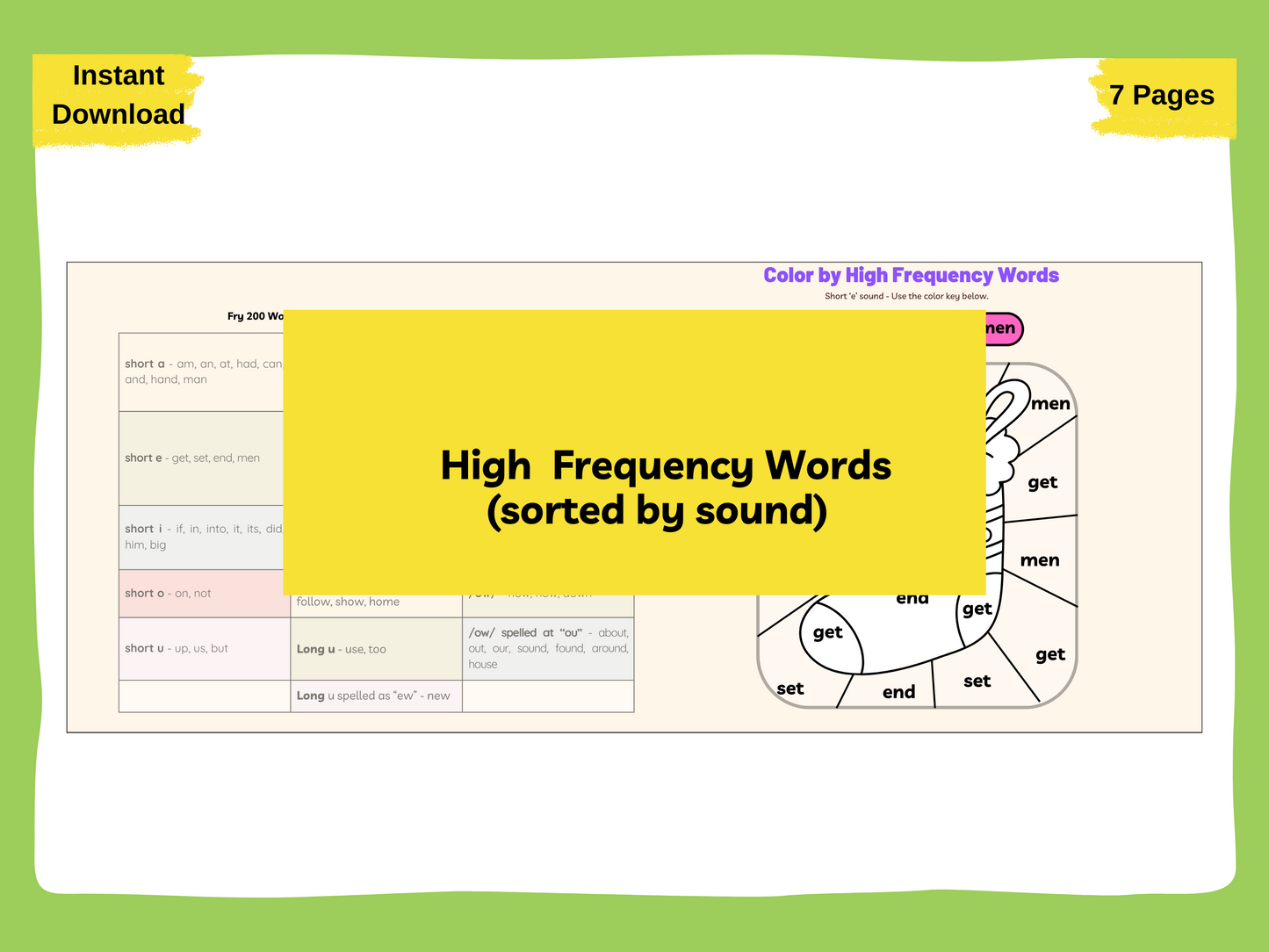 High Frequency Words - Refer to the updated list. Link in description.