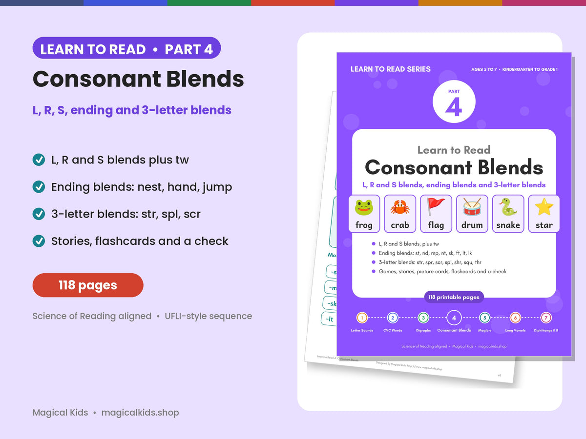 Learn to Read: Part 4 - Consonant Blends