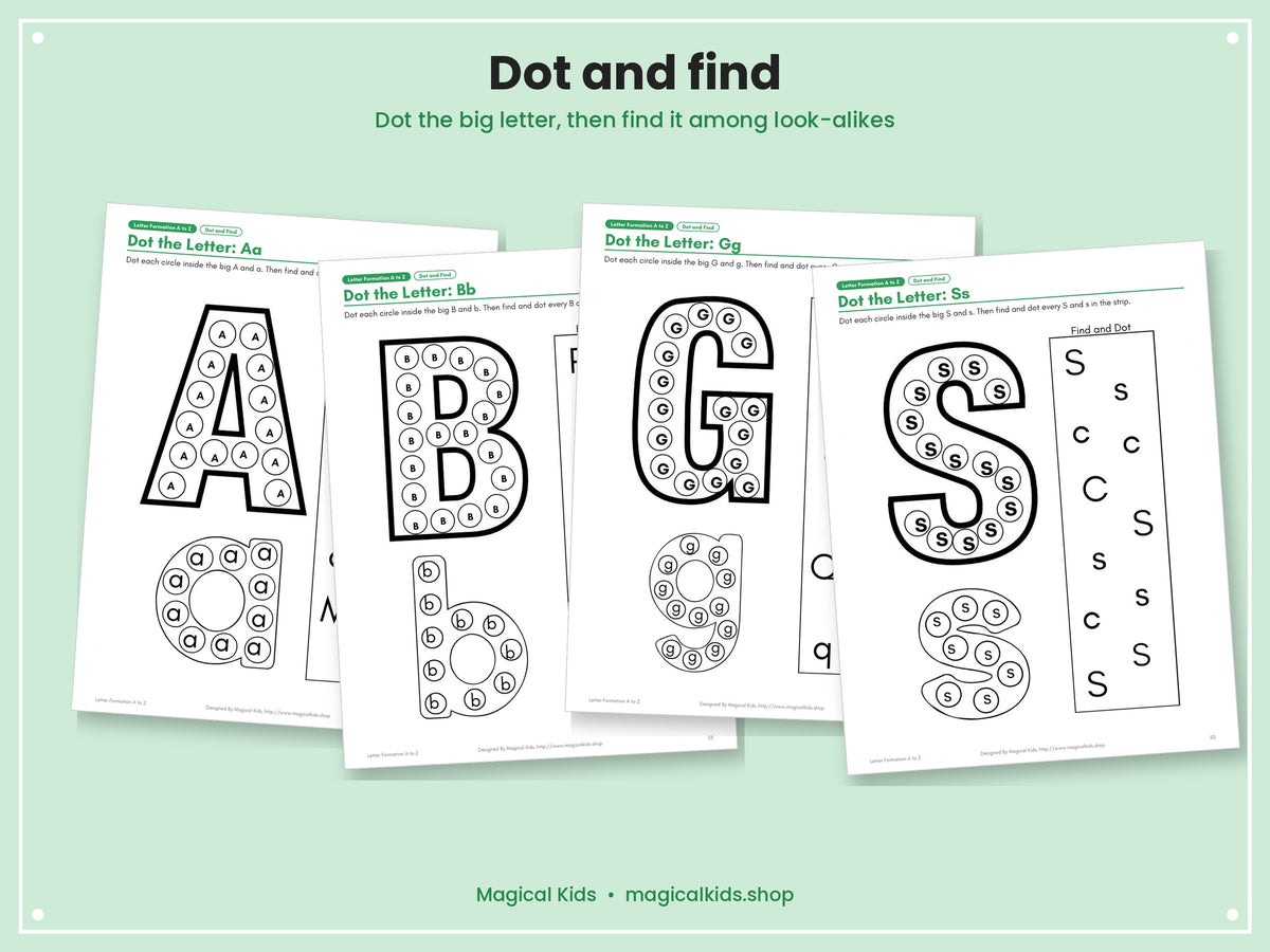 Letter Formation A to Z | Handwriting Practice, Alphabet Tracing, Dot the Letter, Stroke Cues, Letter Families | Pencil Grip, Pre-Writing | Pre-K Kindergarten Printable