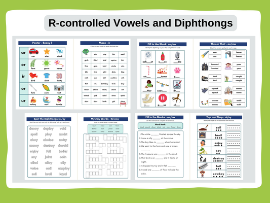 Learn to Read Part 7 - R-controlled Vowels and Diphthongs