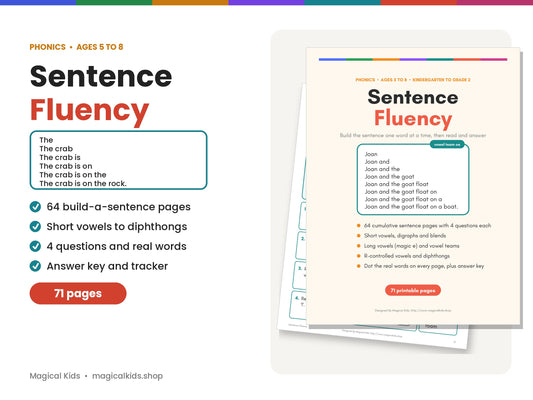 Sentence Fluency - CVC, Digraphs, Blends