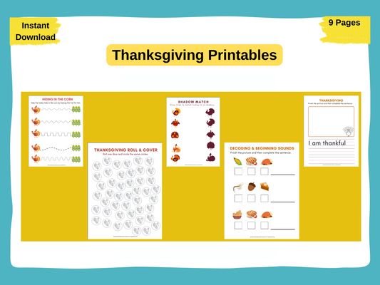 Thanksgiving Learning Printables