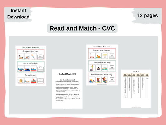 Read and Match - CVC Words