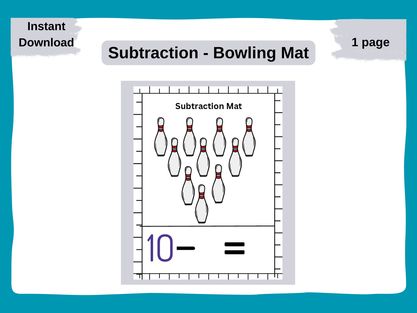 Subtraction Bowling Mat