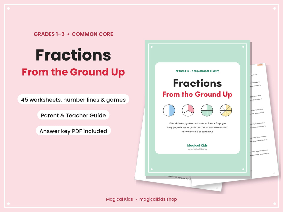 Fractions From the Ground Up | Grades 1–3 Fraction Worksheets, Games & Parent Guide | Common Core