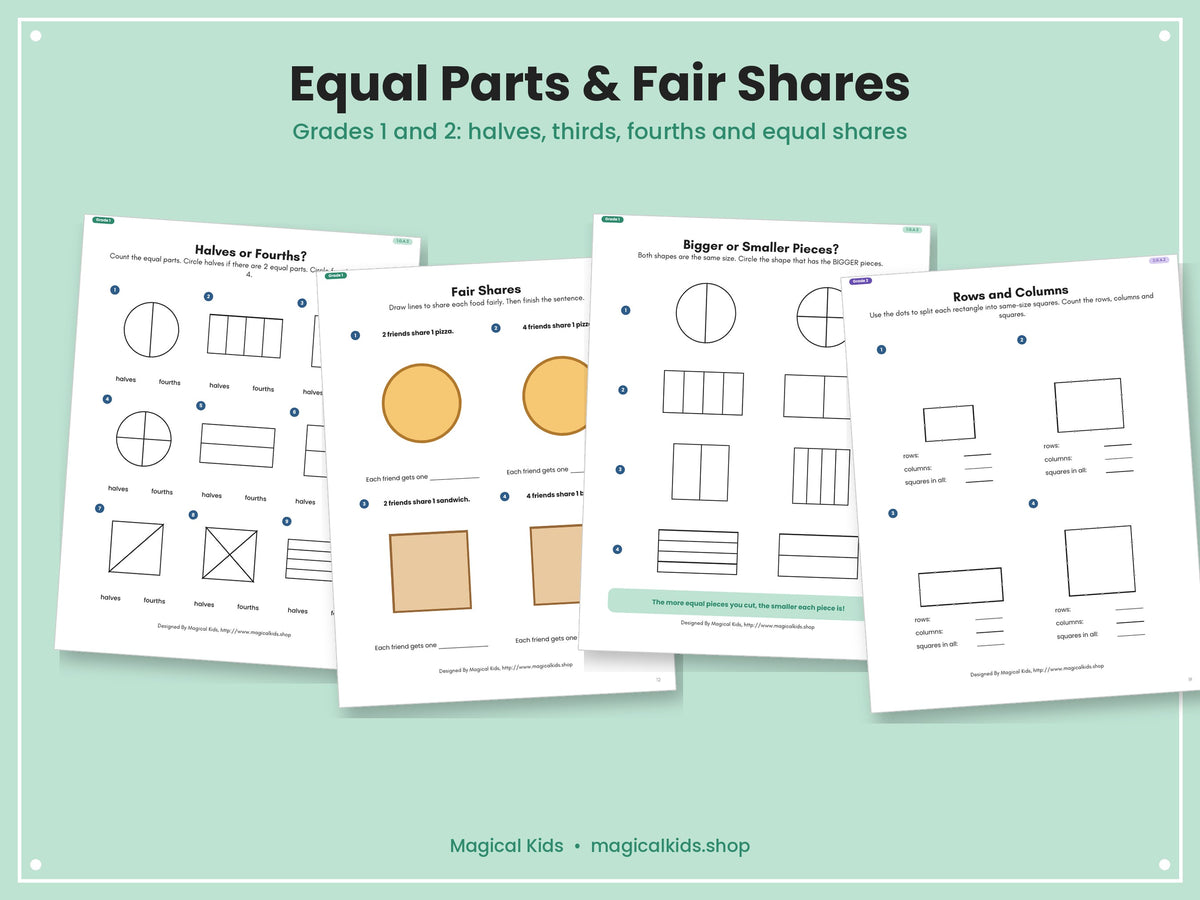 Fractions From the Ground Up | Grades 1–3 Fraction Worksheets, Games & Parent Guide | Common Core