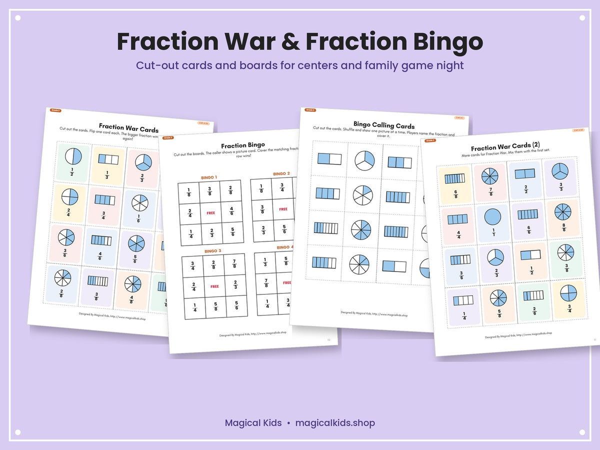 Fractions From the Ground Up | Grades 1–3 Fraction Worksheets, Games & Parent Guide | Common Core