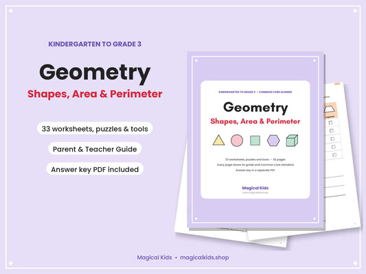 Geometry K–3 | Shapes, Area & Perimeter Worksheets | Common Core