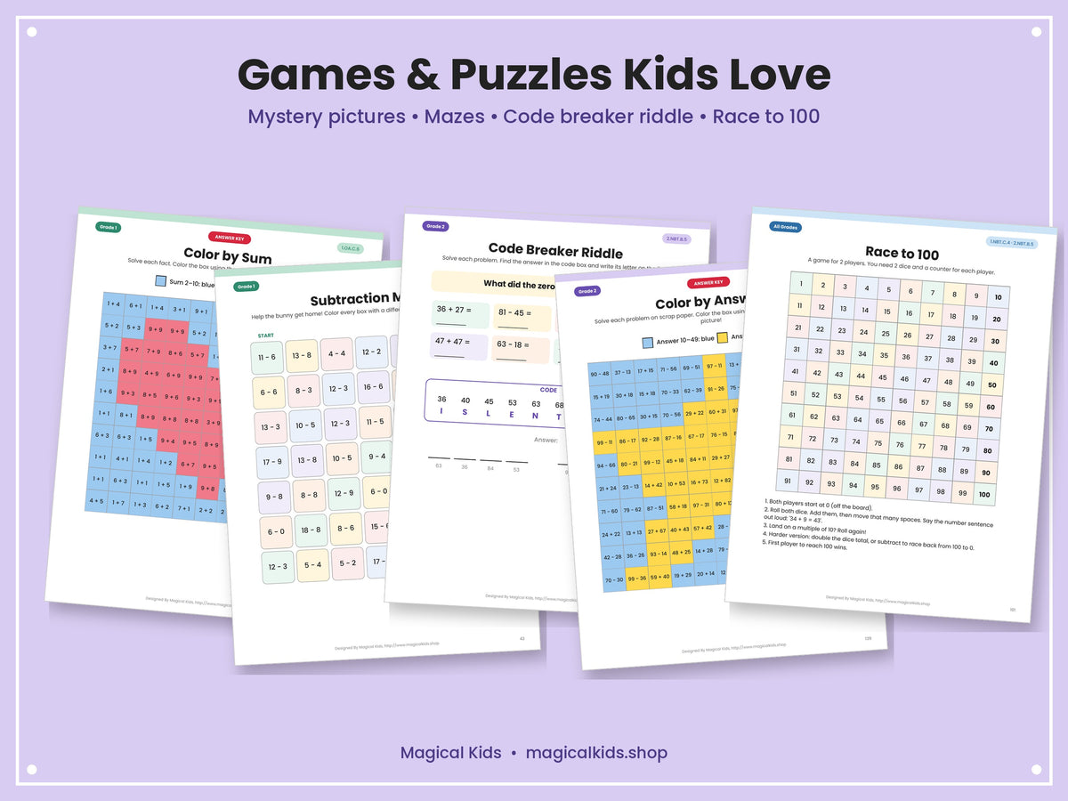 Addition & Subtraction Power-Up! Grades 1–3 Math Worksheets | Common Core Aligned | Printable PDF with Answer Keys