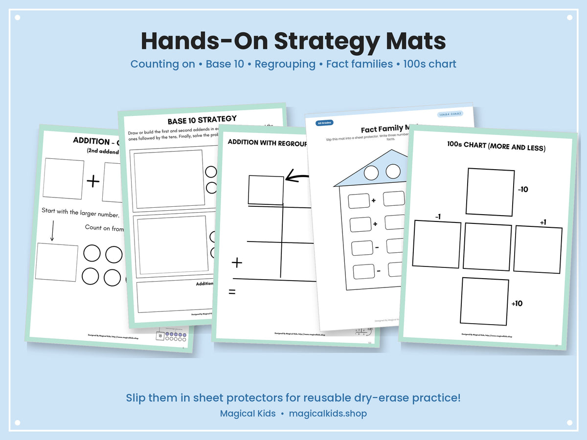 Addition & Subtraction Power-Up! Grades 1–3 Math Worksheets | Common Core Aligned | Printable PDF with Answer Keys