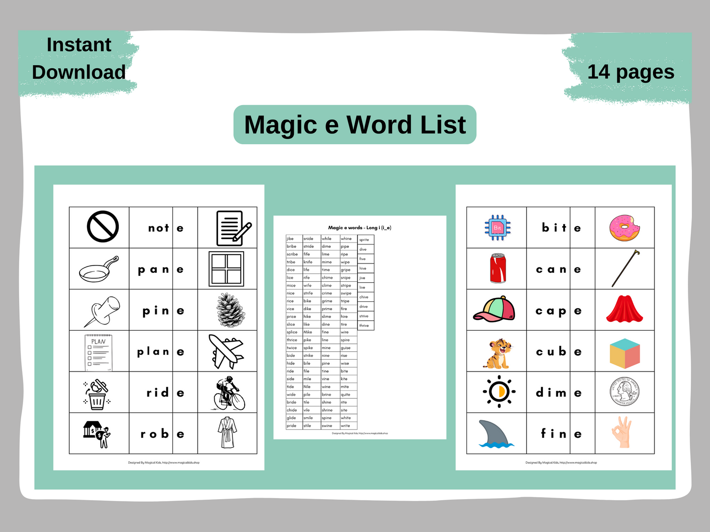 Magic e Word List