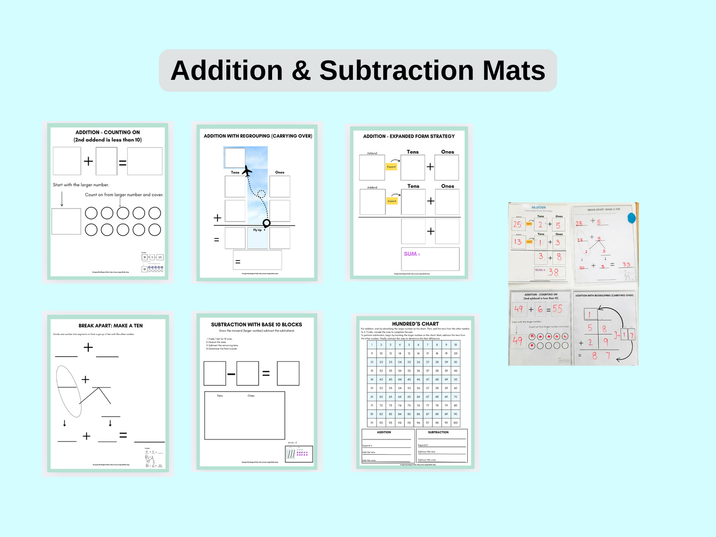 Math Mats for Addition and Subtraction