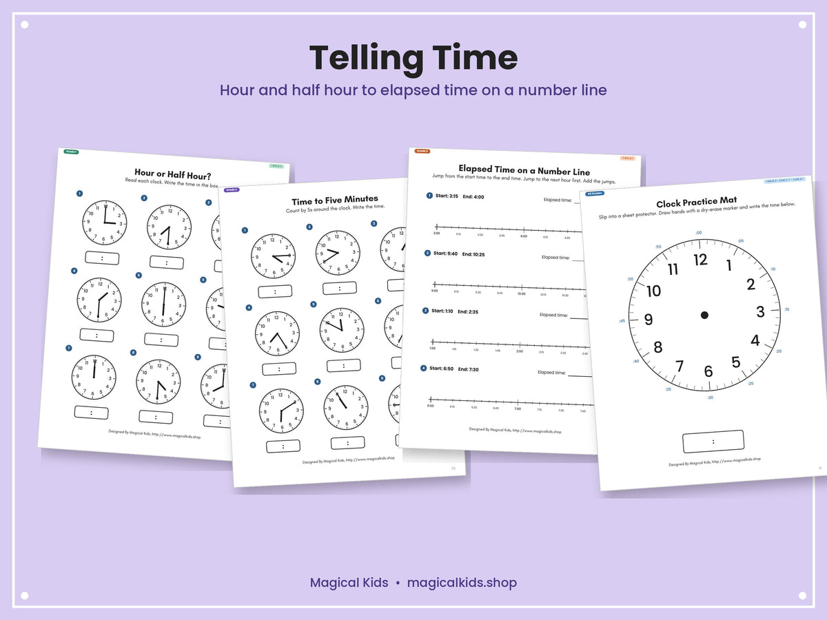 Measurement & Data | K–3 Worksheets for Length, Time, Money & Graphs | Common Core