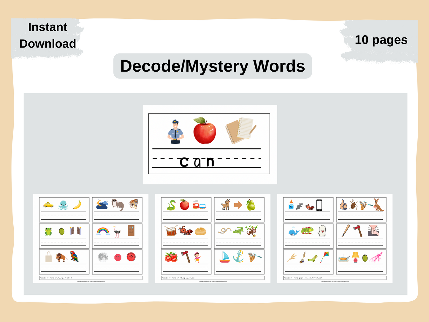 Mystery Words - CVC, Digraphs, Blends