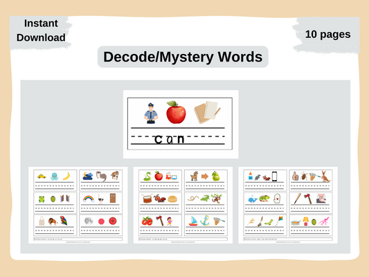 Mystery Words - CVC, Digraphs, Blends