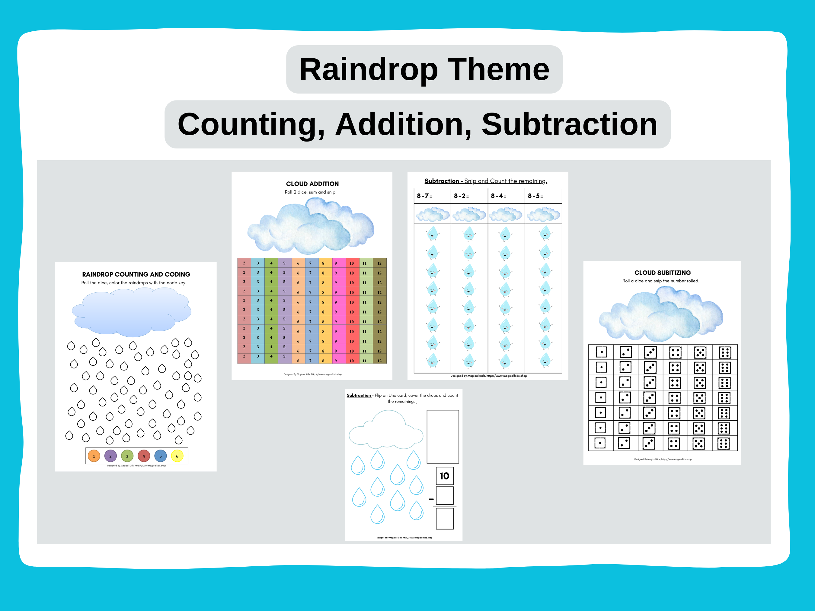 Raindrop Math Rain Theme Math – Magical Kids
