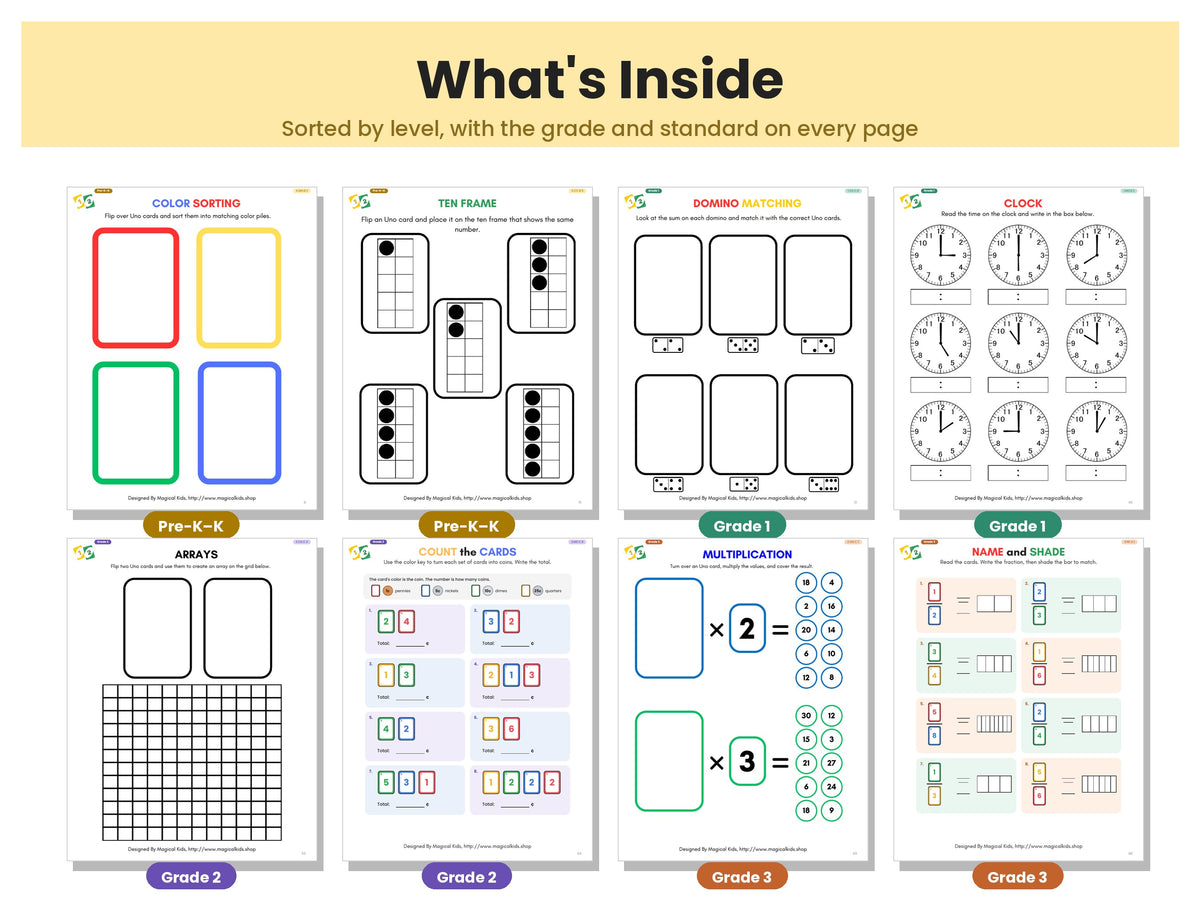 Math Activities with UNO Cards! | Pre-K to Grade 3 Math Centers & Games | Common Core