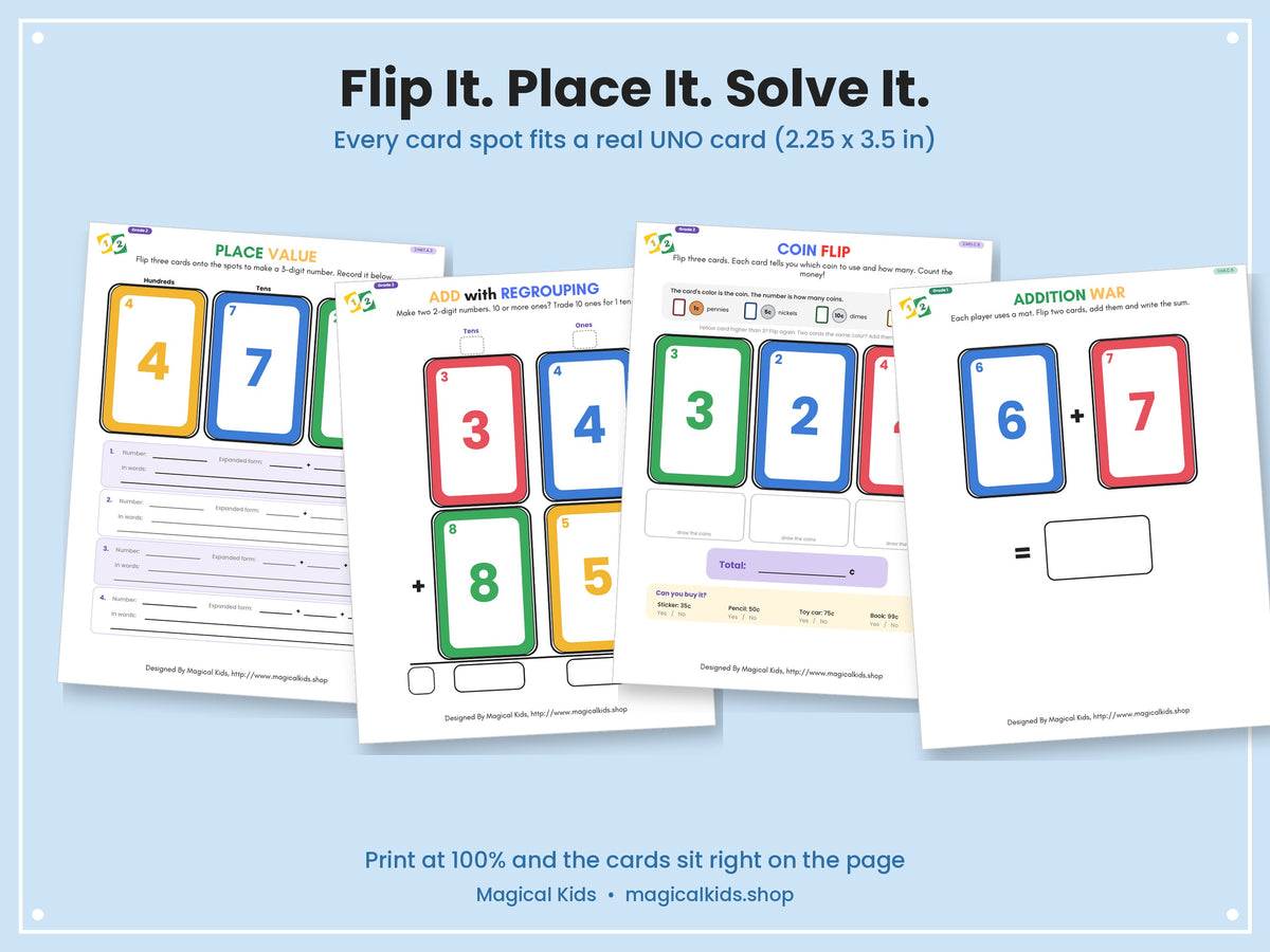 Math Activities with UNO Cards! | Pre-K to Grade 3 Math Centers & Games | Common Core