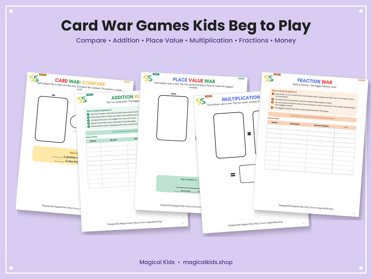 Math Activities with UNO Cards! | Pre-K to Grade 3 Math Centers & Games | Common Core