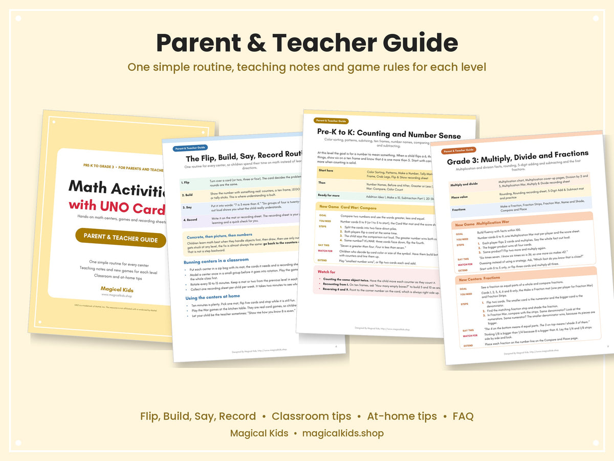 Math Activities with UNO Cards! | Pre-K to Grade 3 Math Centers & Games | Common Core