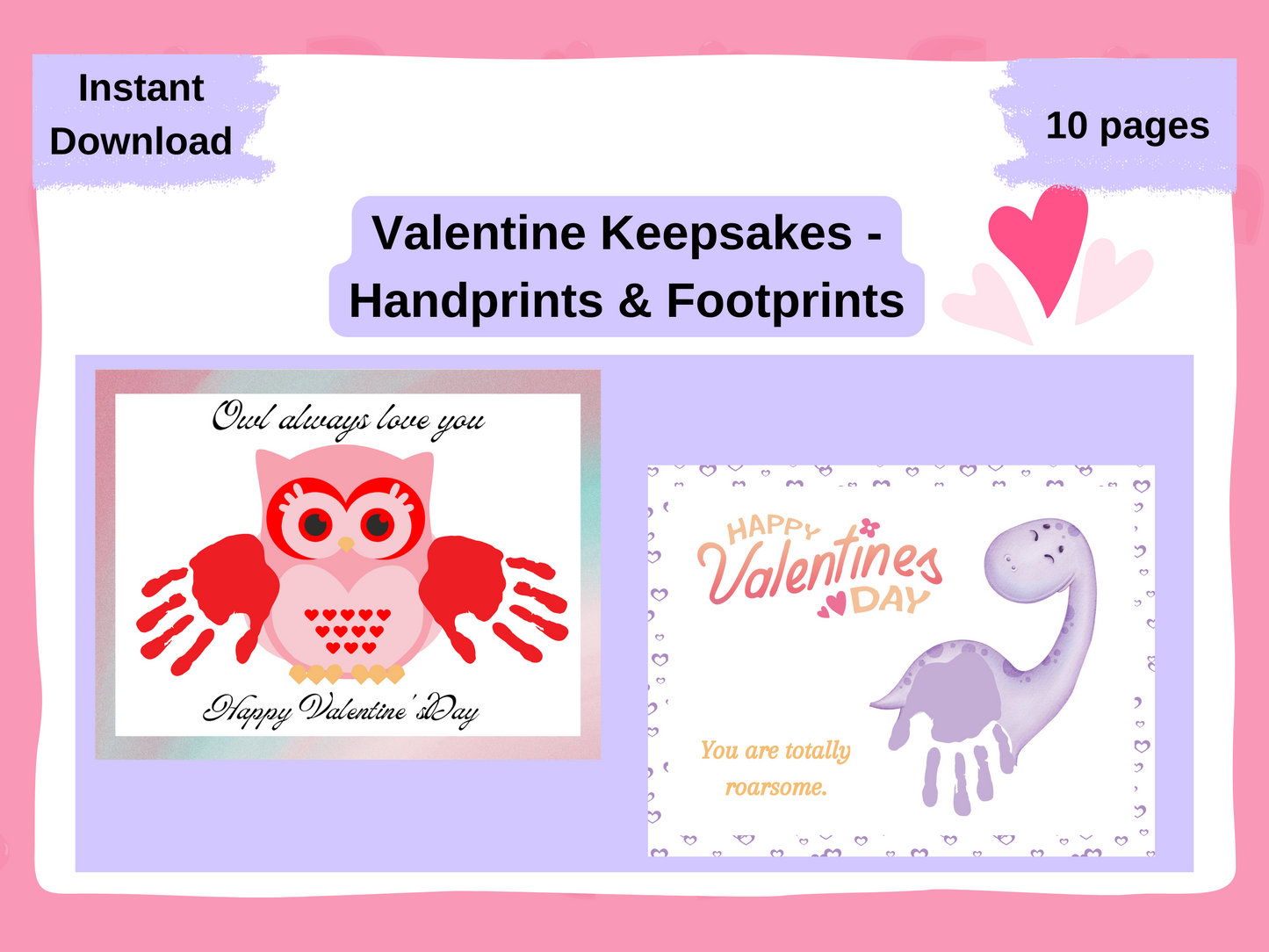 Valentine handprint & footprint